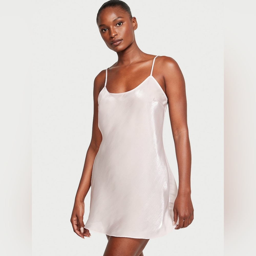 NWT Victoria's Secret VERY SEXY Organza Mini Slip Dress Lingerie White Size M